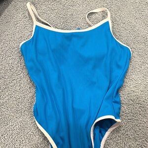 Shade & Shore Vibrant Blue Swimsuit with White Accents